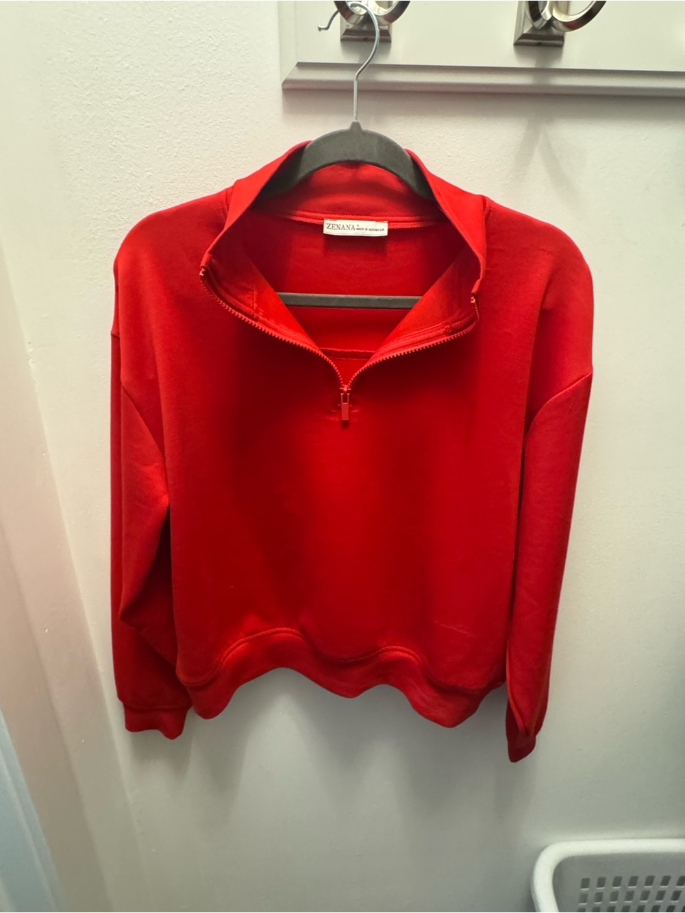 Bright Red Half-Zip Women’s Sweatshirt